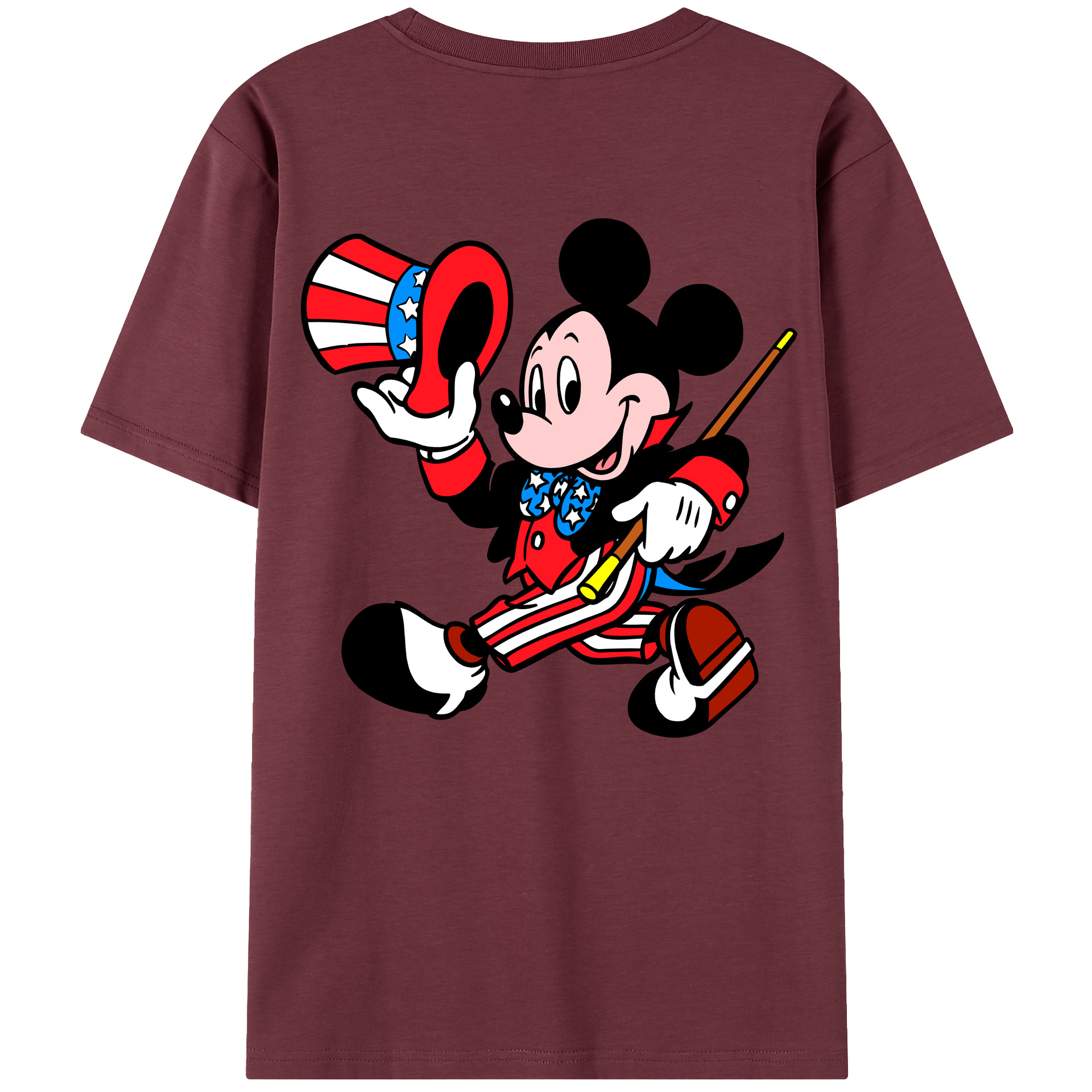 （画像用） ミッキーマウス Mickey Mouse 綿100％半袖Tシャツ（背面プリント）